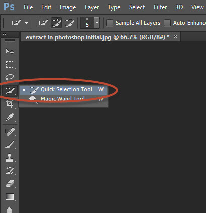 extarct in photoshop