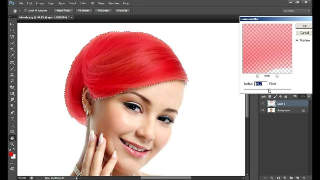 hair color in photoshop